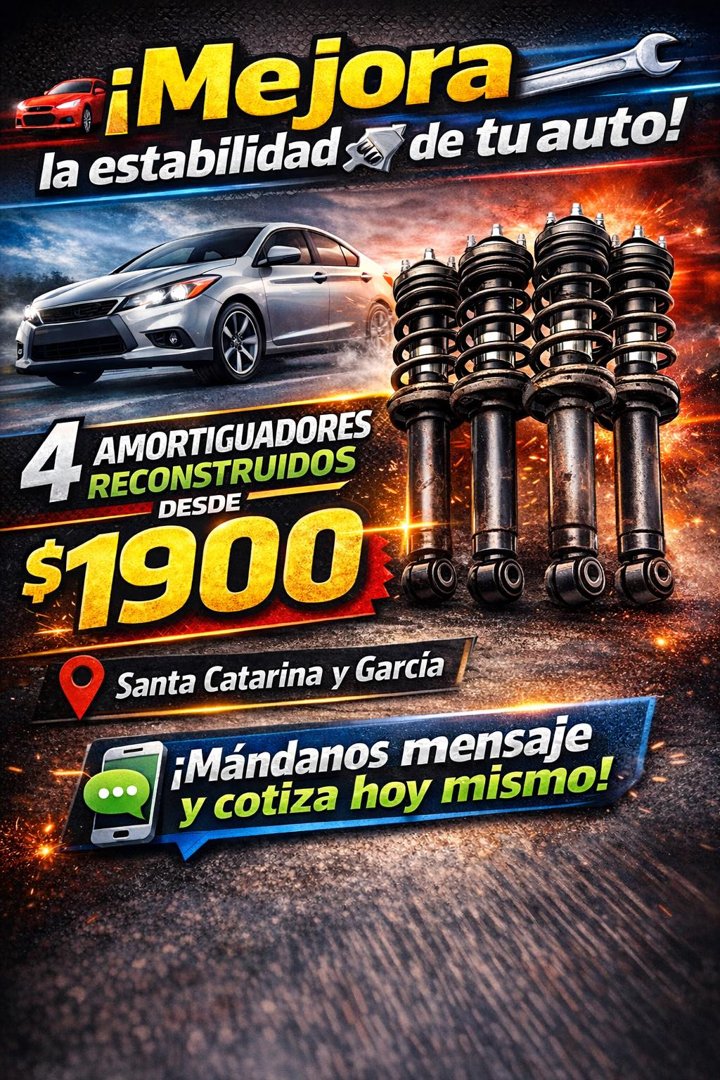 Anuncio de Amortiguadores el primo: amortiguadores reconstruidos