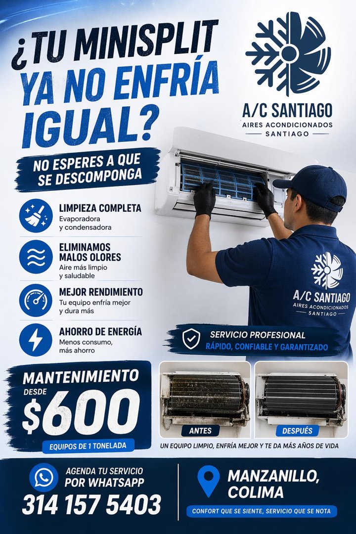 Anuncio de Aires acondicionados Santiago: Mantenimiento de minisplit