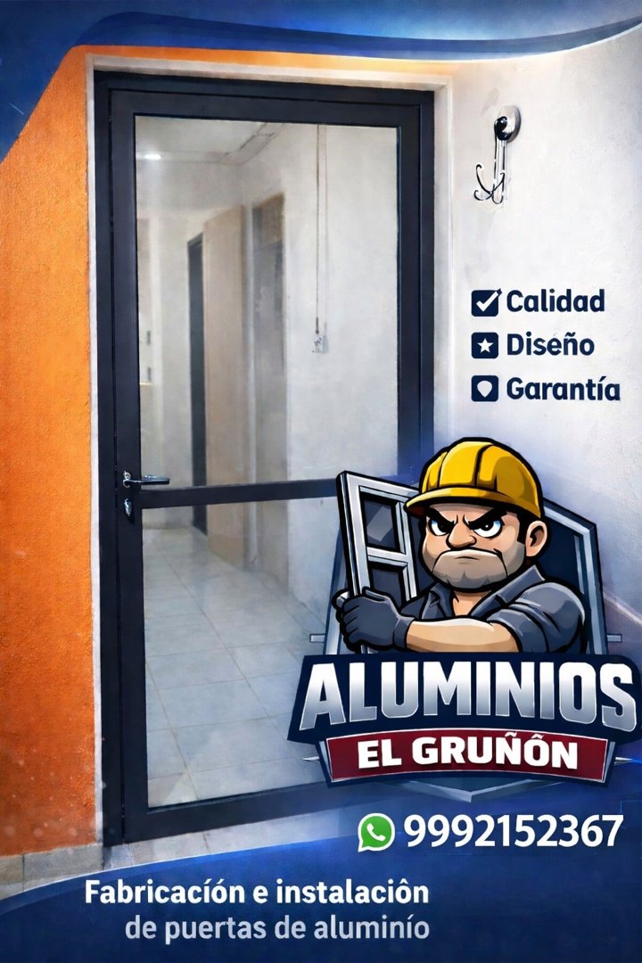 Anuncio de Aluminios El Gruñón: fabricación e instalación de puertas de aluminio