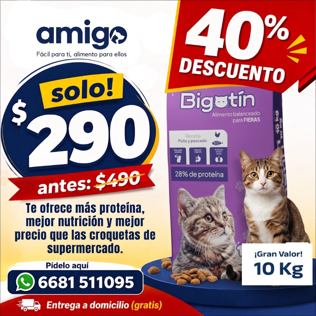 Anuncio de Amigo Alimentos by Mava: Alimento balanceado para gatos