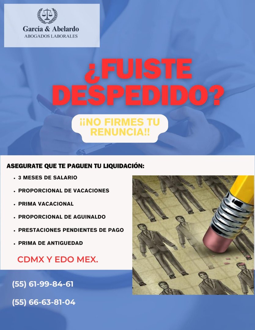 Anuncio de Despido Abogado Laboral: asesoría legal laboral