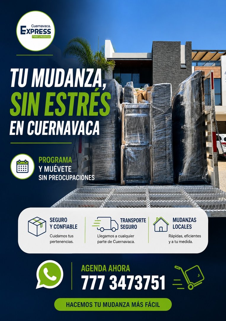 Anuncio de Fletes y Mudanzas Cuernavaca Express: Mudanzas y fletes