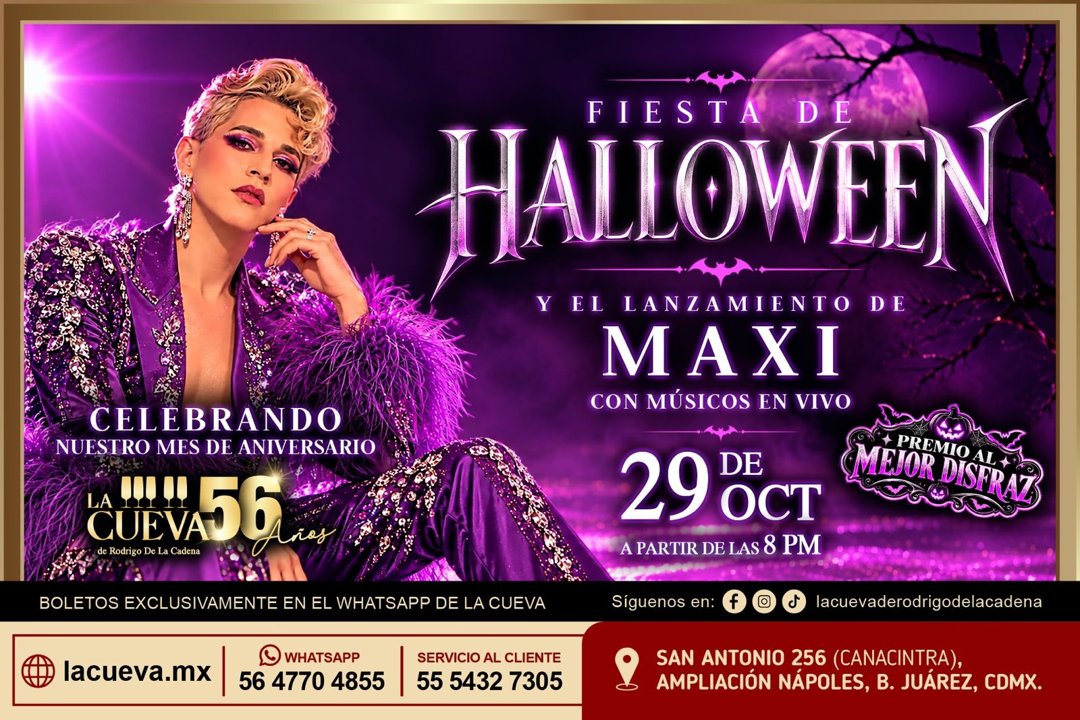 Anuncio de Nelson Zaá Camero: Fiesta de Halloween y lanzamiento de Maxi