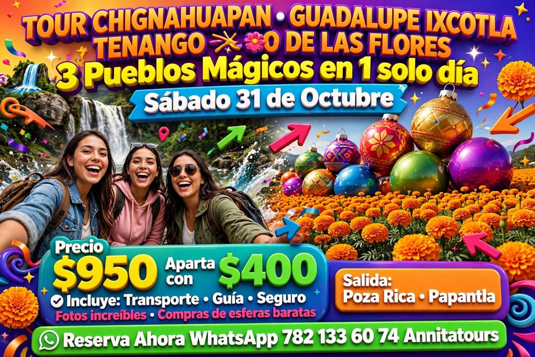 Anuncio de Annitatours: Tour a 3 pueblos mágicos