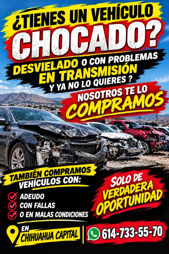 Anuncio de Te compro tu vehículo en malas condiciones: Compra de vehículos en malas condiciones