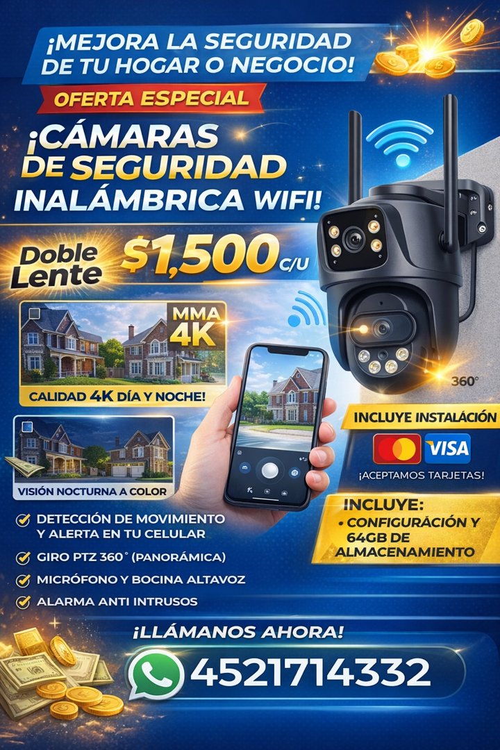 Anuncio de AllStore Online: Cámaras de seguridad WiFi 4K con doble lente