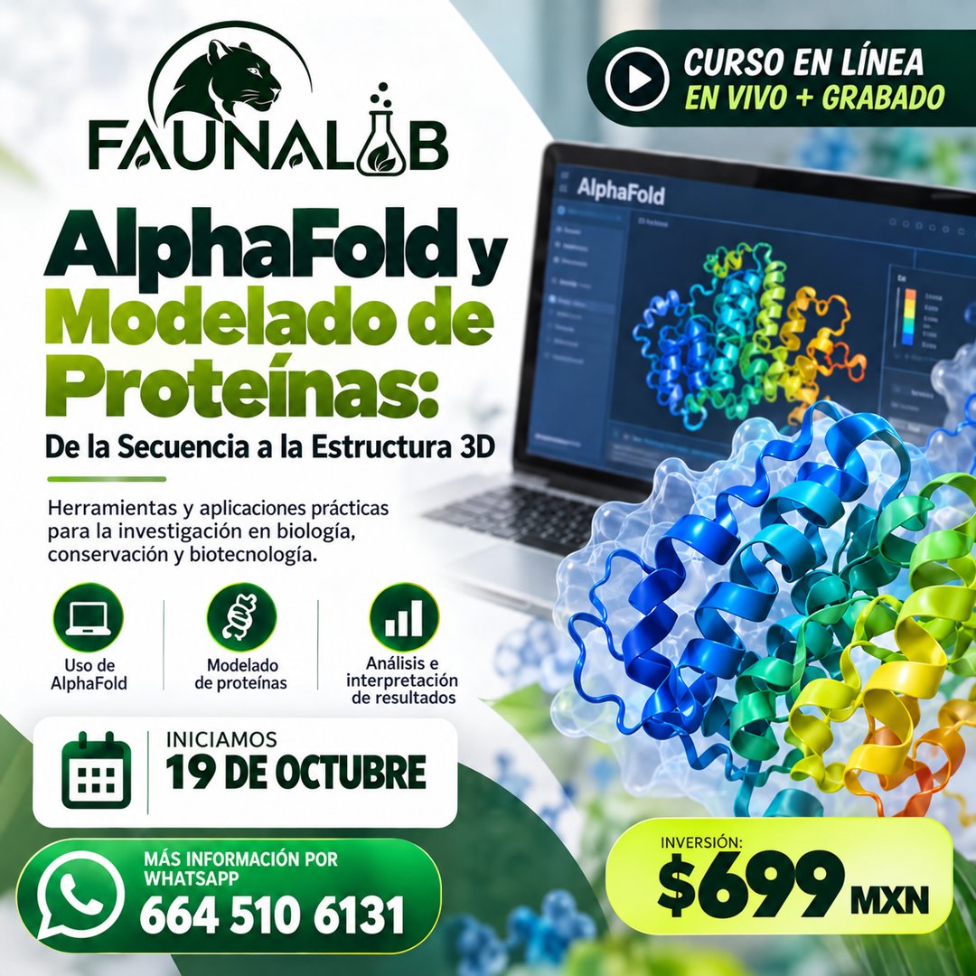 Anuncio de FaunaLab: curso de modelado de proteínas