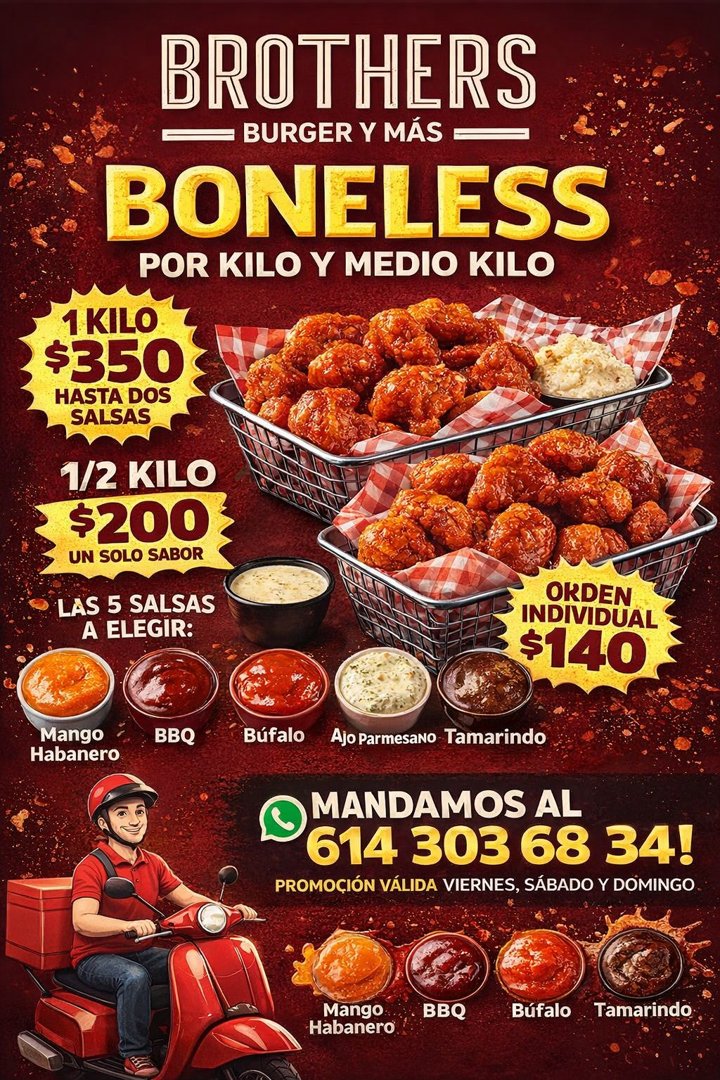 Anuncio de Brothers burguer y más: Boneless