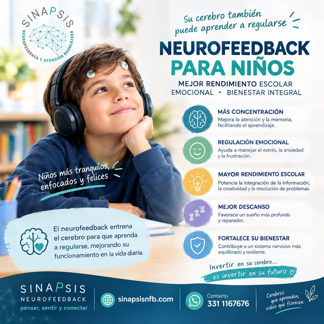 Anuncio de Neurofeedback Sinapsis: Neurofeedback para niños
