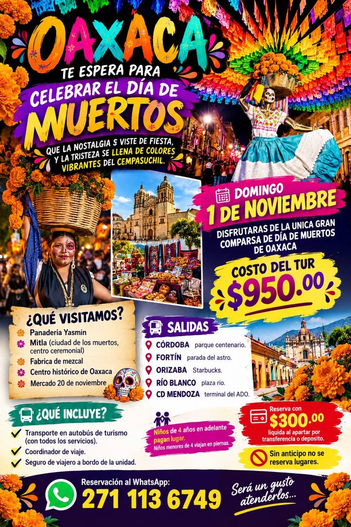Anuncio de Viajes Turísticos AHS Tours Travel: Viaje turístico al Día de Muertos en Oaxaca