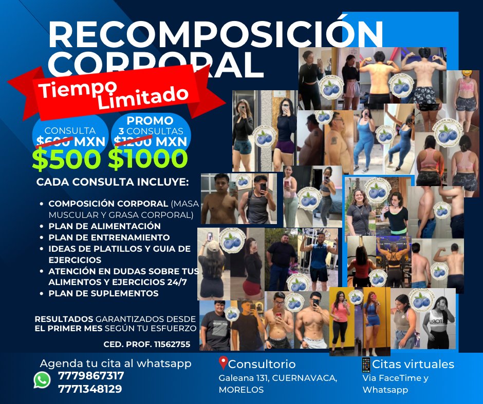 Anuncio de Nutriólogo Mino González Trejo: Recomposición corporal