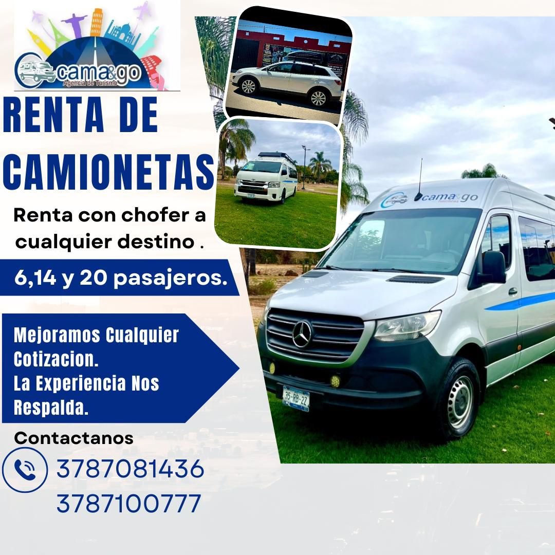 Anuncio de Turisticos Camago: renta de camionetas con chofer