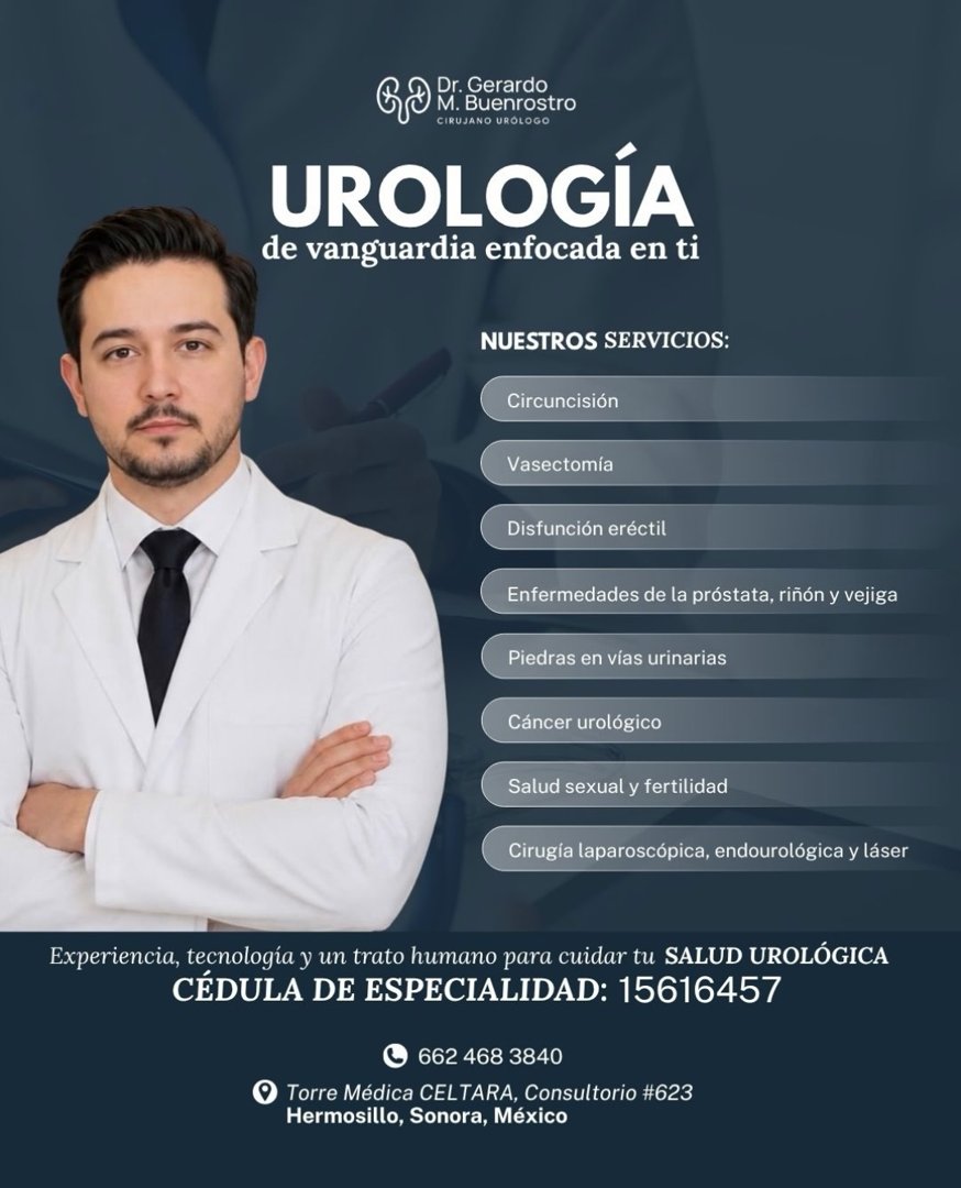 Anuncio de Dr Gerardo M. Buenrostro - Urólogo: Urología