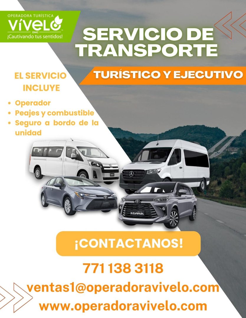 Anuncio de Operadora Vívelo en Hidalgo: Transporte turístico y ejecutivo