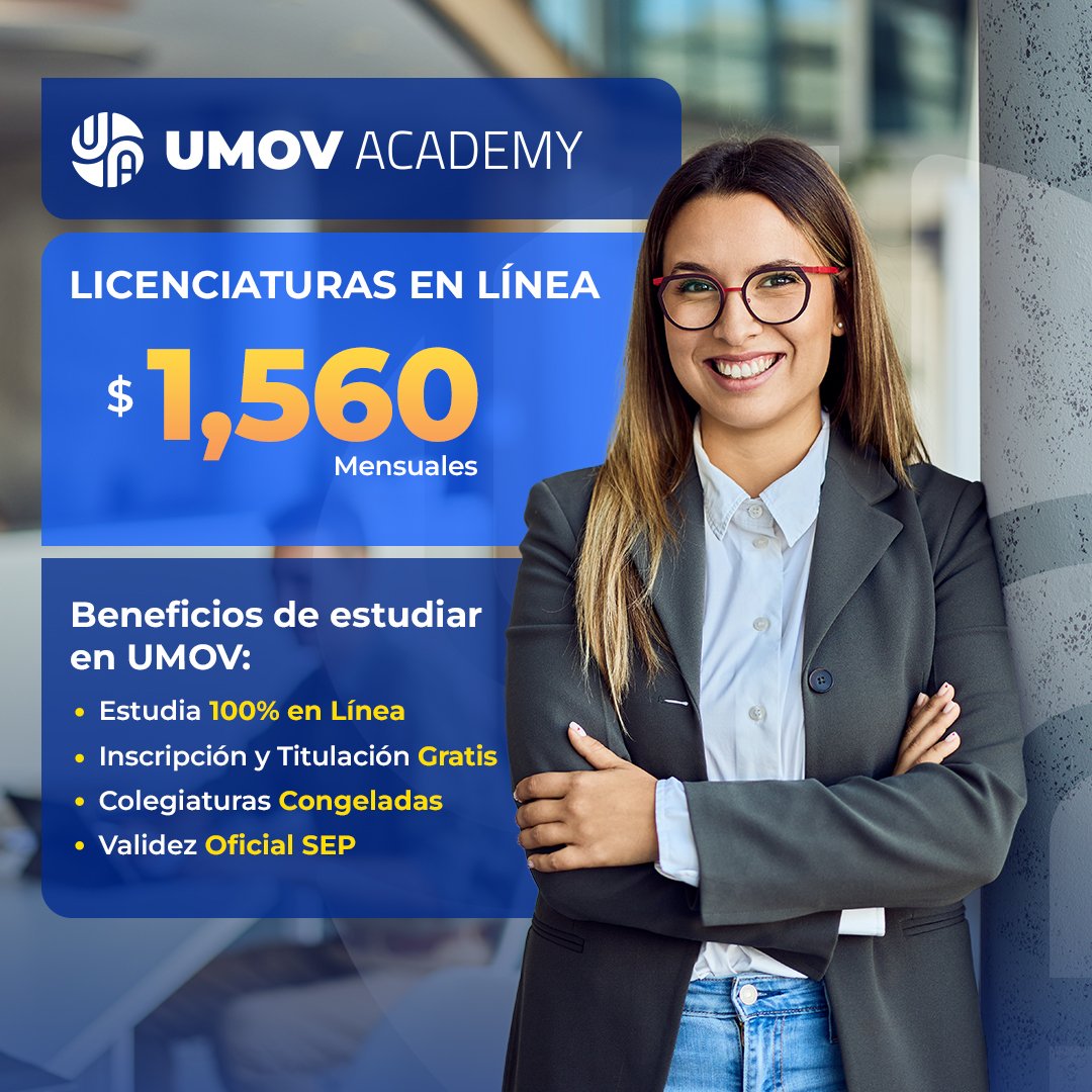 Anuncio de UMOV Academy: Universidad en Línea: Licenciaturas en línea