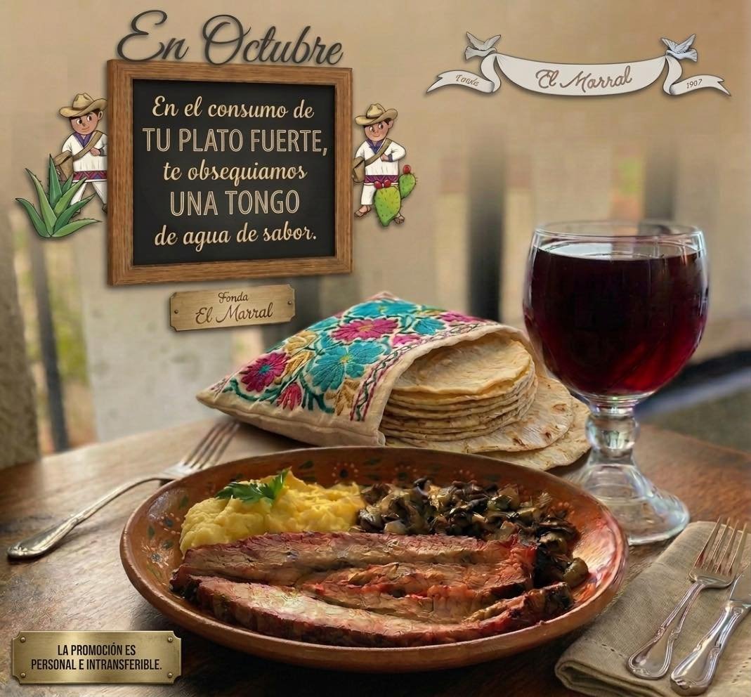 Anuncio de Restaurante "El Morral" Miguel Ángel de Quevedo: comida tradicional mexicana