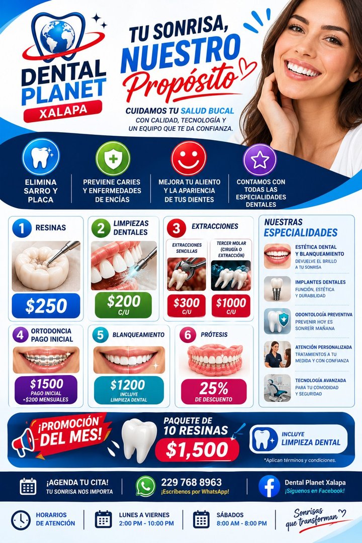 Anuncio de Dental Planet Xalapa: odontología