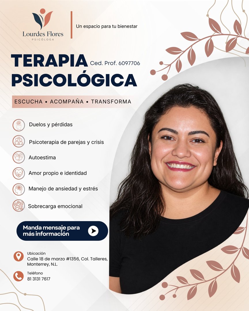 Anuncio de Psicóloga Lourdes Flores: Terapia psicológica