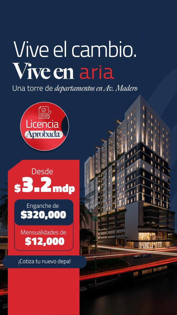 Anuncio de Vive Aria: departamentos