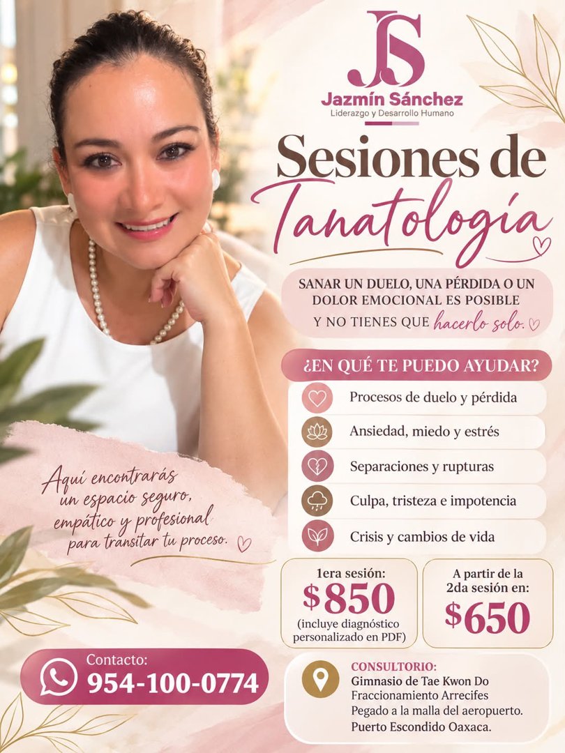 Anuncio de Sanchez Jazmin: Sesiones de Tanatología