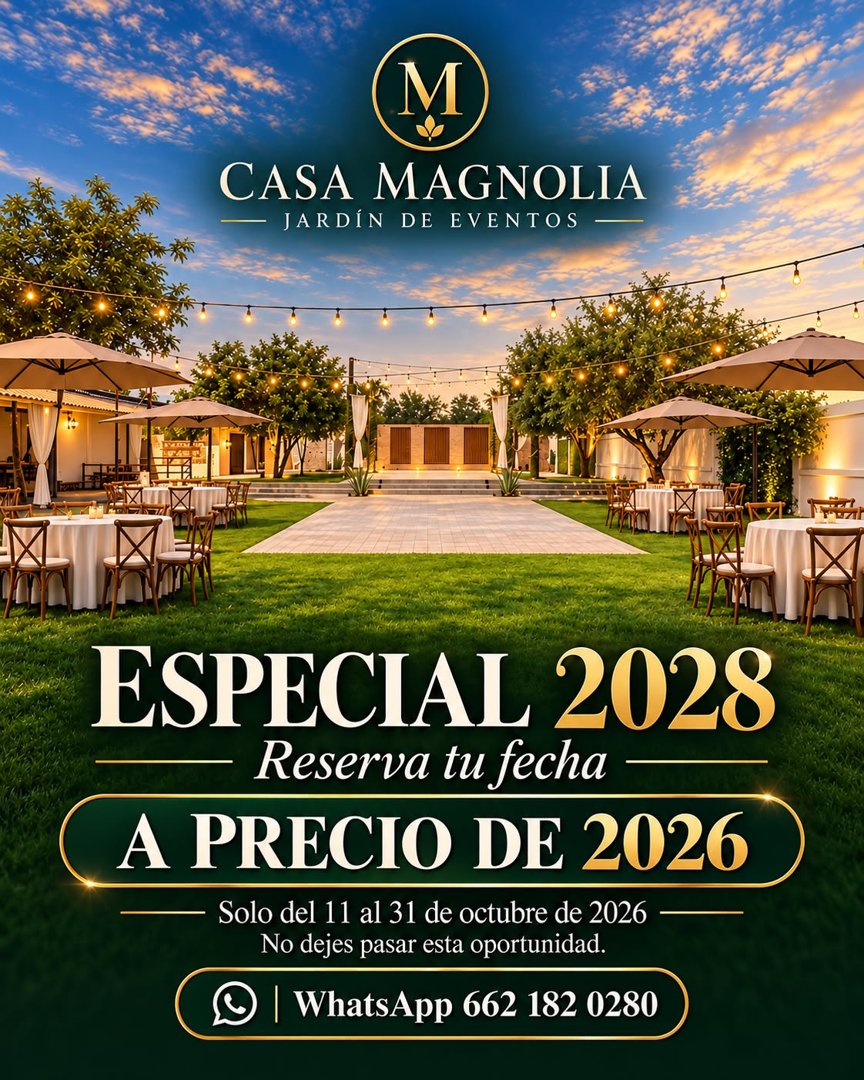 Anuncio de Casa Magnolia Jardín de Eventos: Jardín de eventos