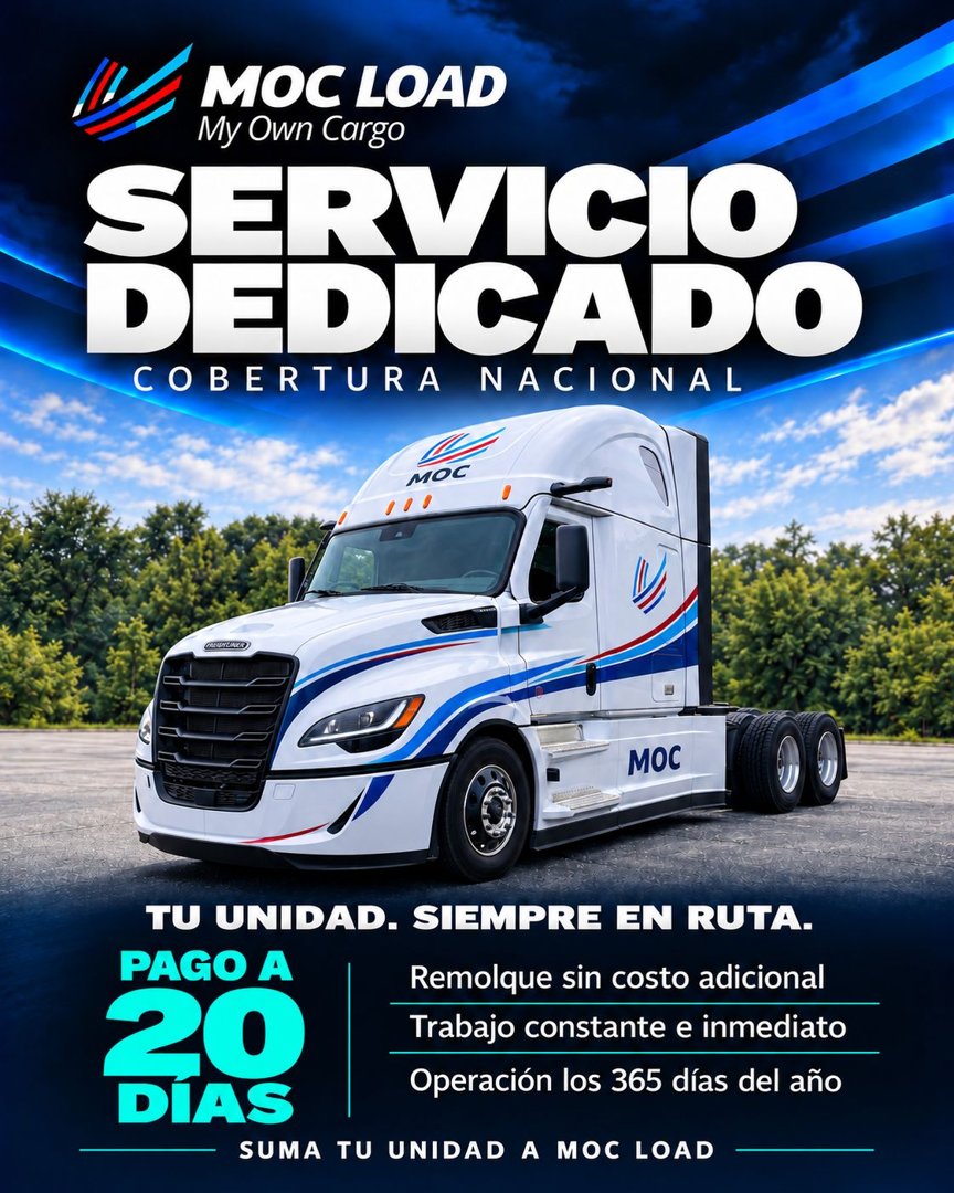 Anuncio de MOC LOAD: Servicio de transporte dedicado